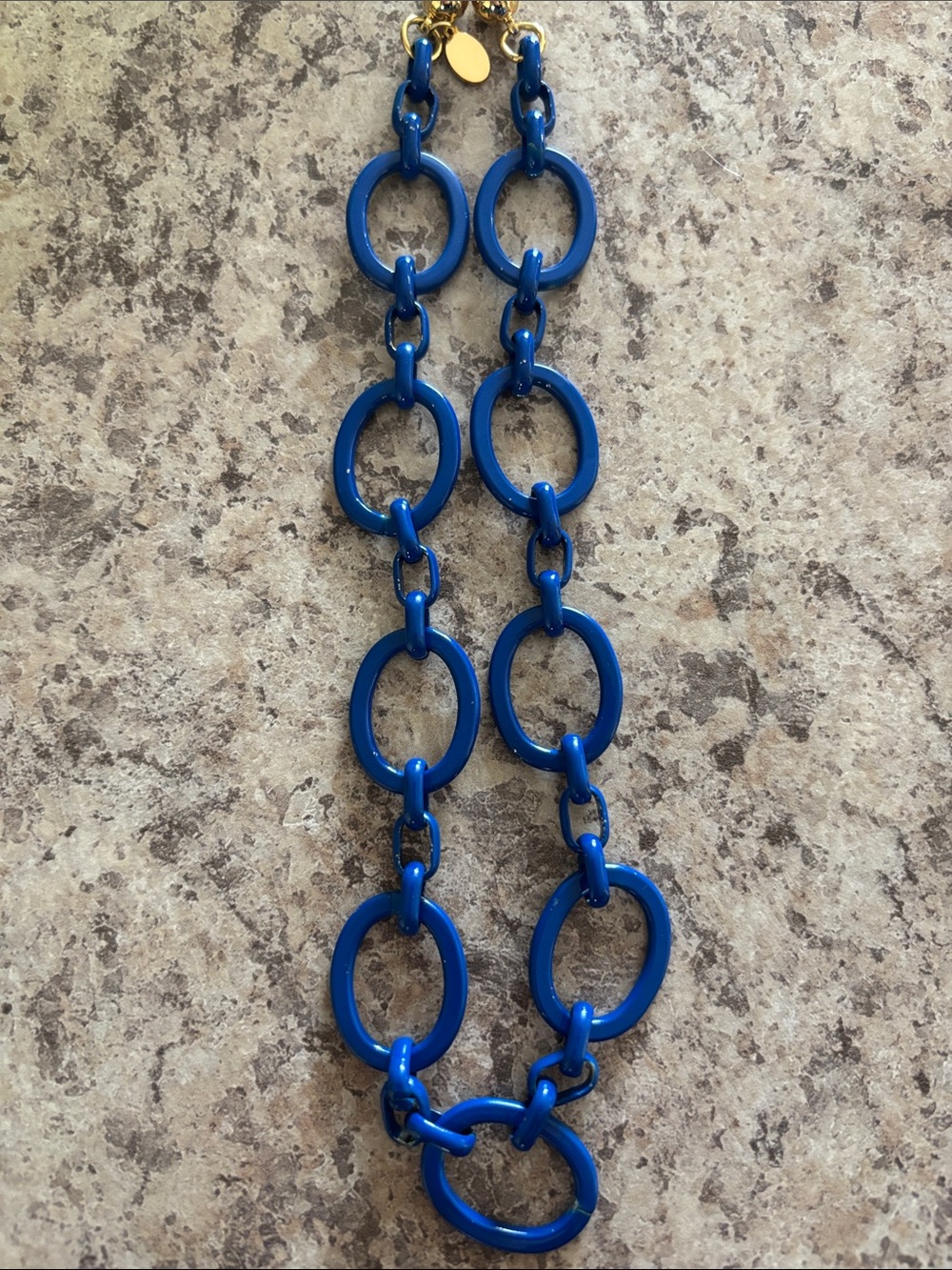 Laia Navy Link Necklace with Gold Accents - Picture 2 of 4